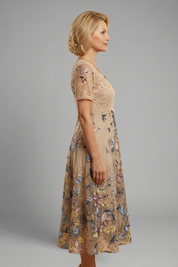 Aurélie Beaumont | Embroidered Lace Midi Dress For Women