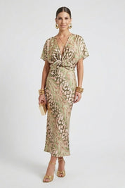 Genevieve Moretti | Printed Midi Cocktail Dress For Women