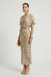 Genevieve Moretti | Printed Midi Cocktail Dress For Women