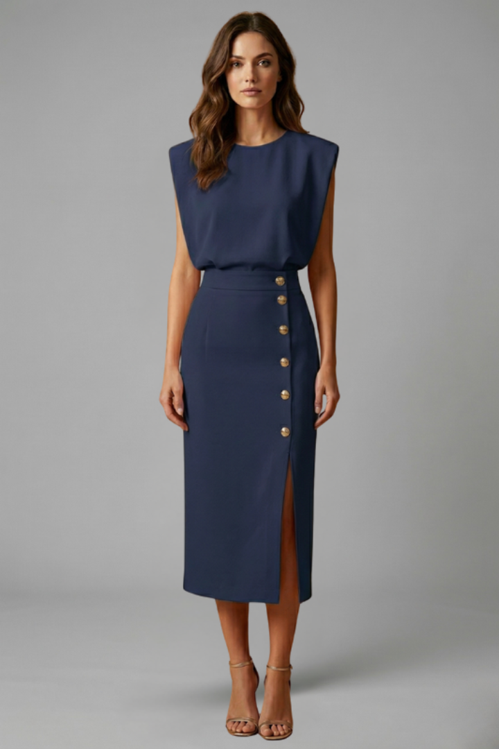 Elena Moretti | Elegant Midi Dress For Women