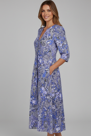 Vivienne Sinclair | Floral Midi Dress For Women
