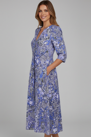 Vivienne Sinclair | Floral Midi Dress For Women