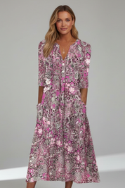 Vivienne Sinclair | Floral Midi Dress For Women
