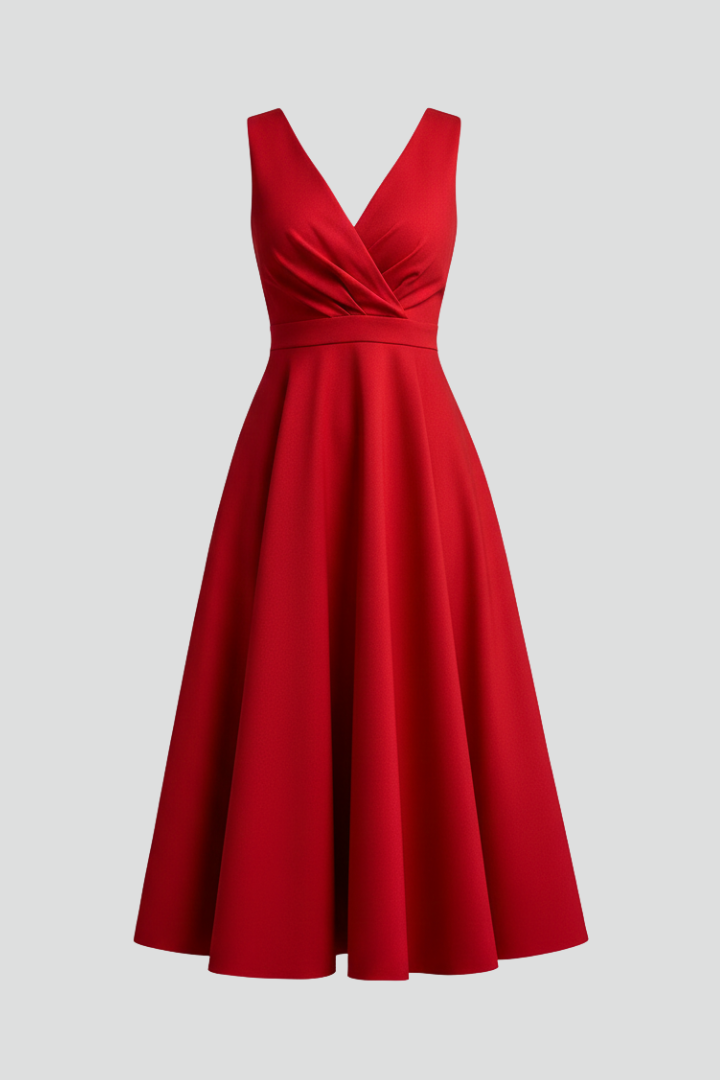 Sophia Laurent | Red Midi Dress For Women