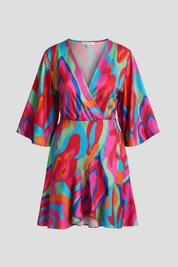Vivienne Moreau | Colourful Printed Mini Dress For Women