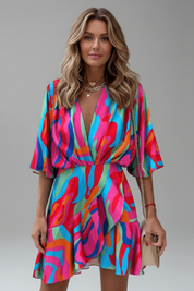 Vivienne Moreau | Colourful Printed Mini Dress For Women