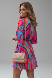 Vivienne Moreau | Colourful Printed Mini Dress For Women