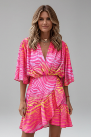 Vivienne Moreau | Colourful Printed Mini Dress For Women
