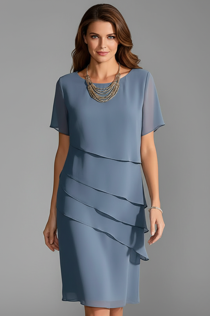 Arabella Monroe | Layered Chiffon Midi Dress For Women