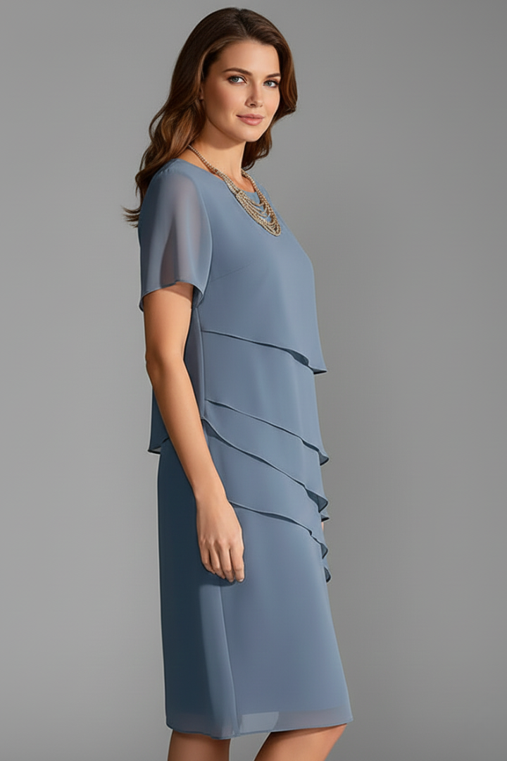Arabella Monroe | Layered Chiffon Midi Dress For Women