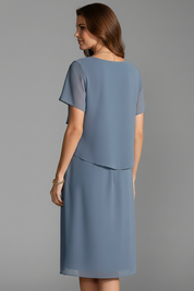 Arabella Monroe | Layered Chiffon Midi Dress For Women