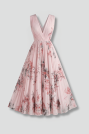 Arabella Fontaine | Floral Pleated Midi Dress For Women