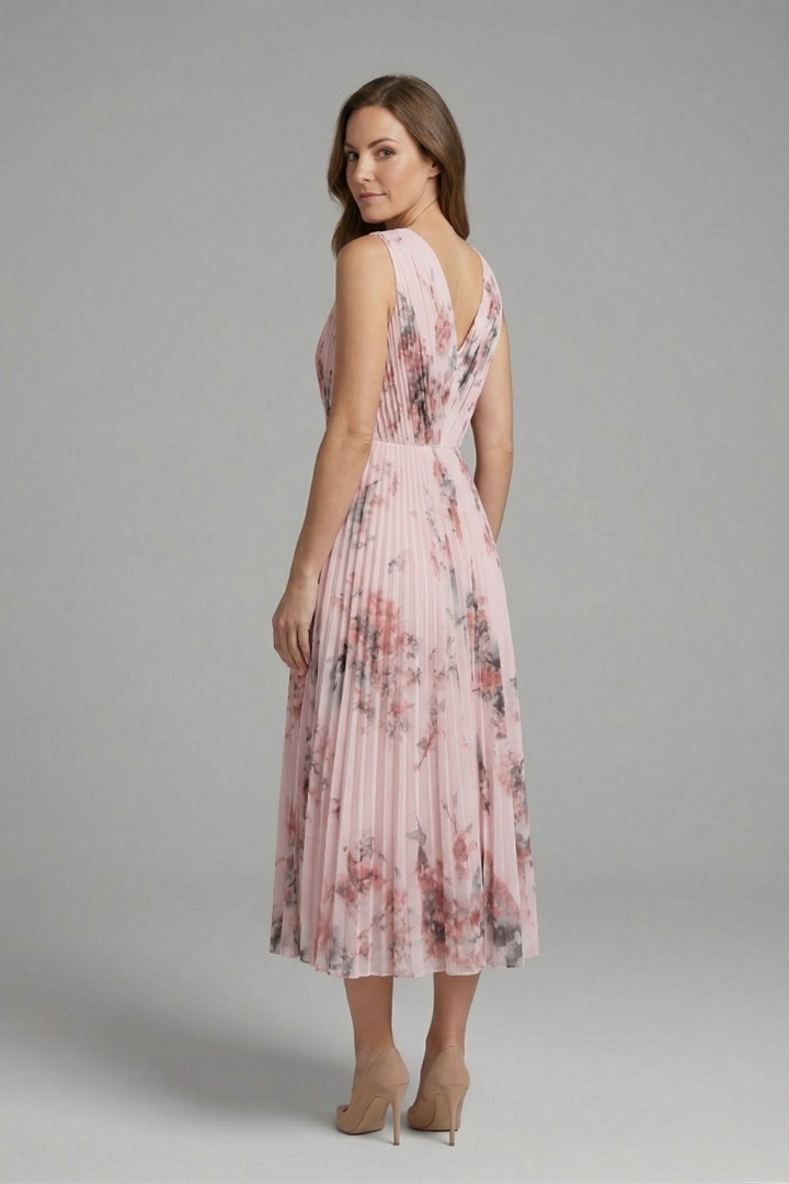 Arabella Fontaine | Floral Pleated Midi Dress For Women