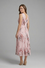 Arabella Fontaine | Floral Pleated Midi Dress For Women