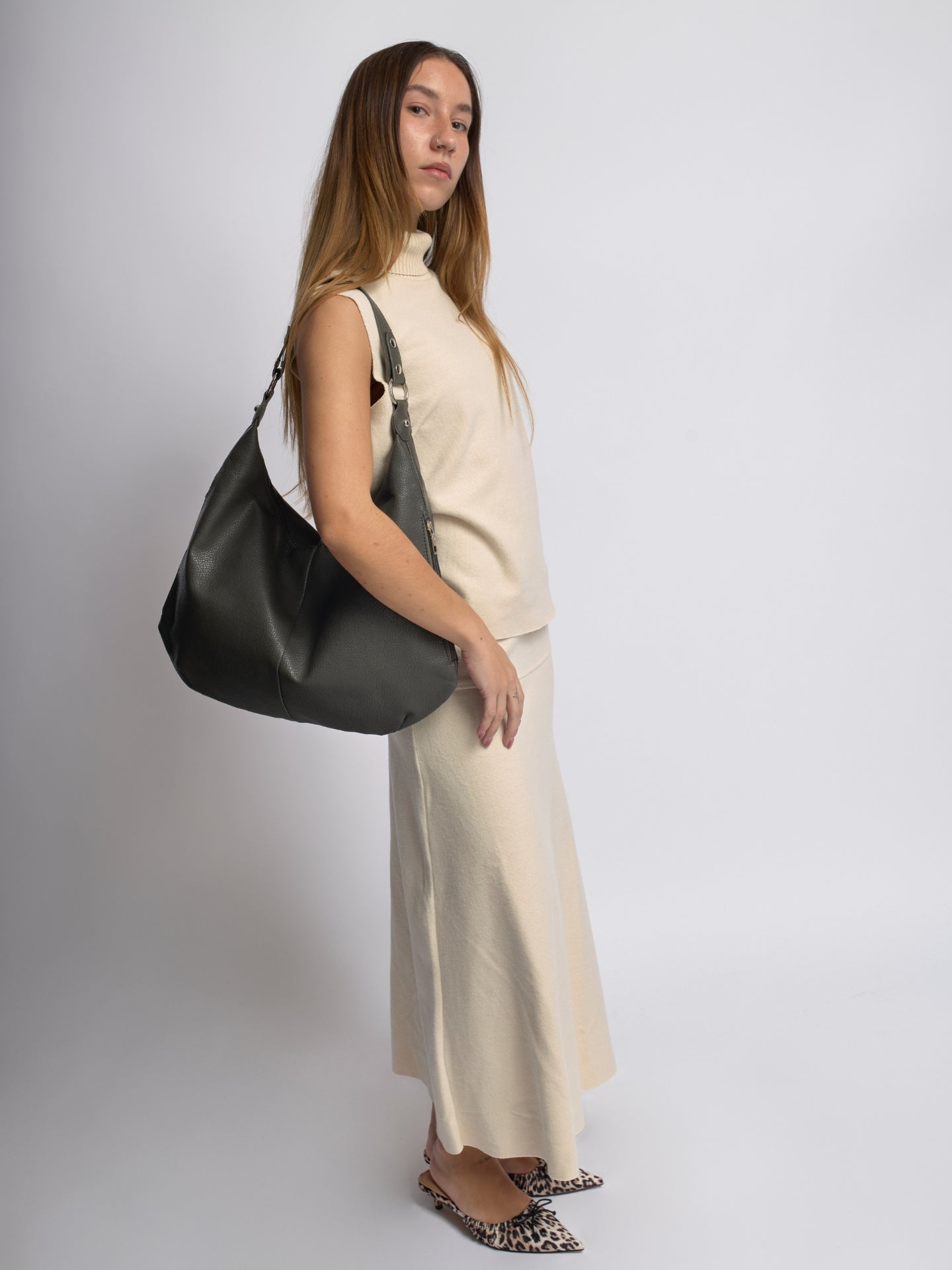 Elara Luxe | Soft Leather Hobo Shoulder Bag