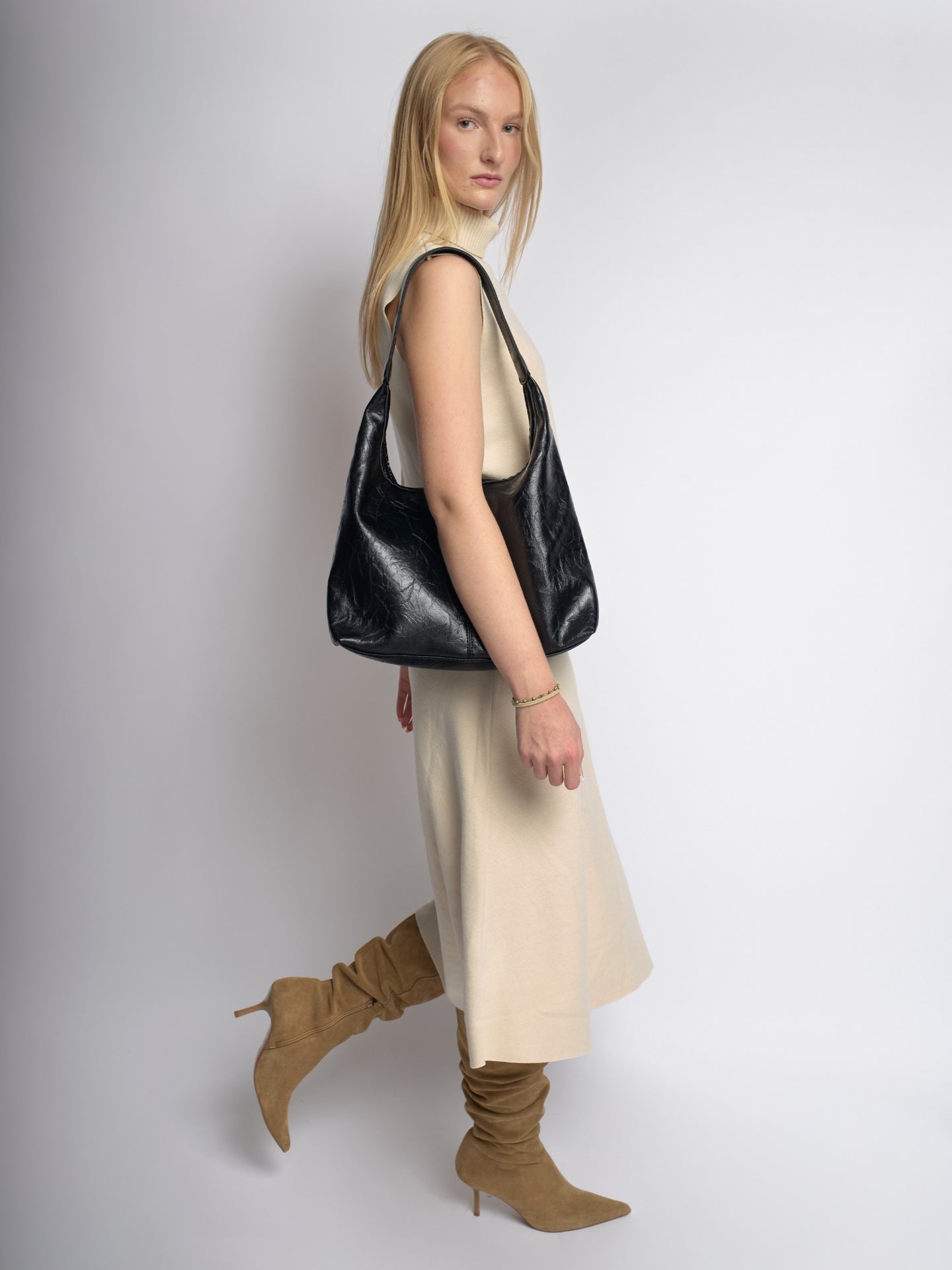 Valerie Noir | Vintage Soft Leather Hobo Bag