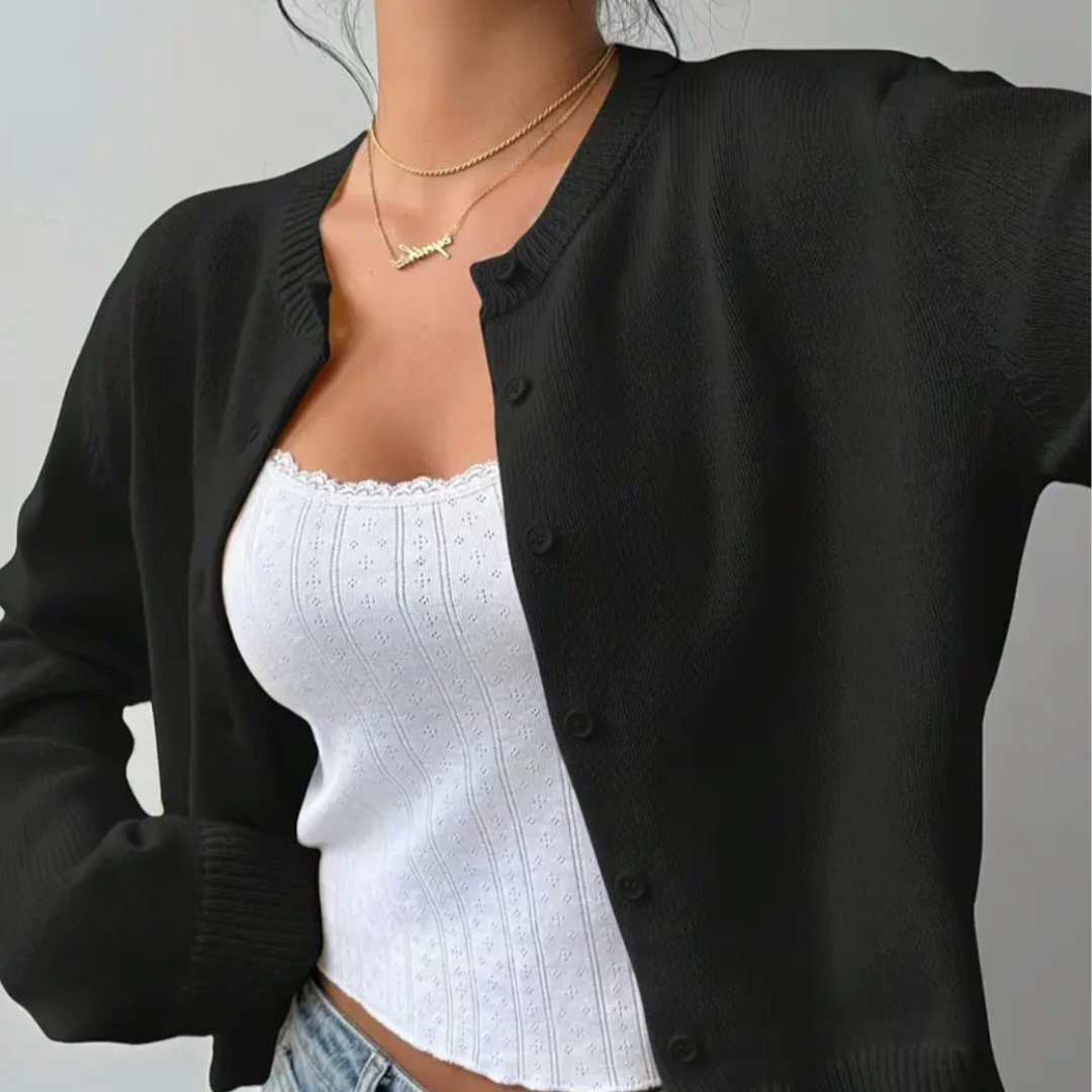 Elara Soft Knit Button Cardigan