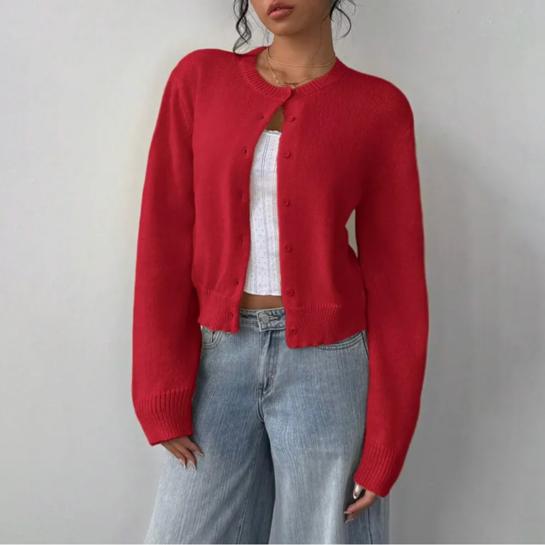 Elara Soft Knit Button Cardigan