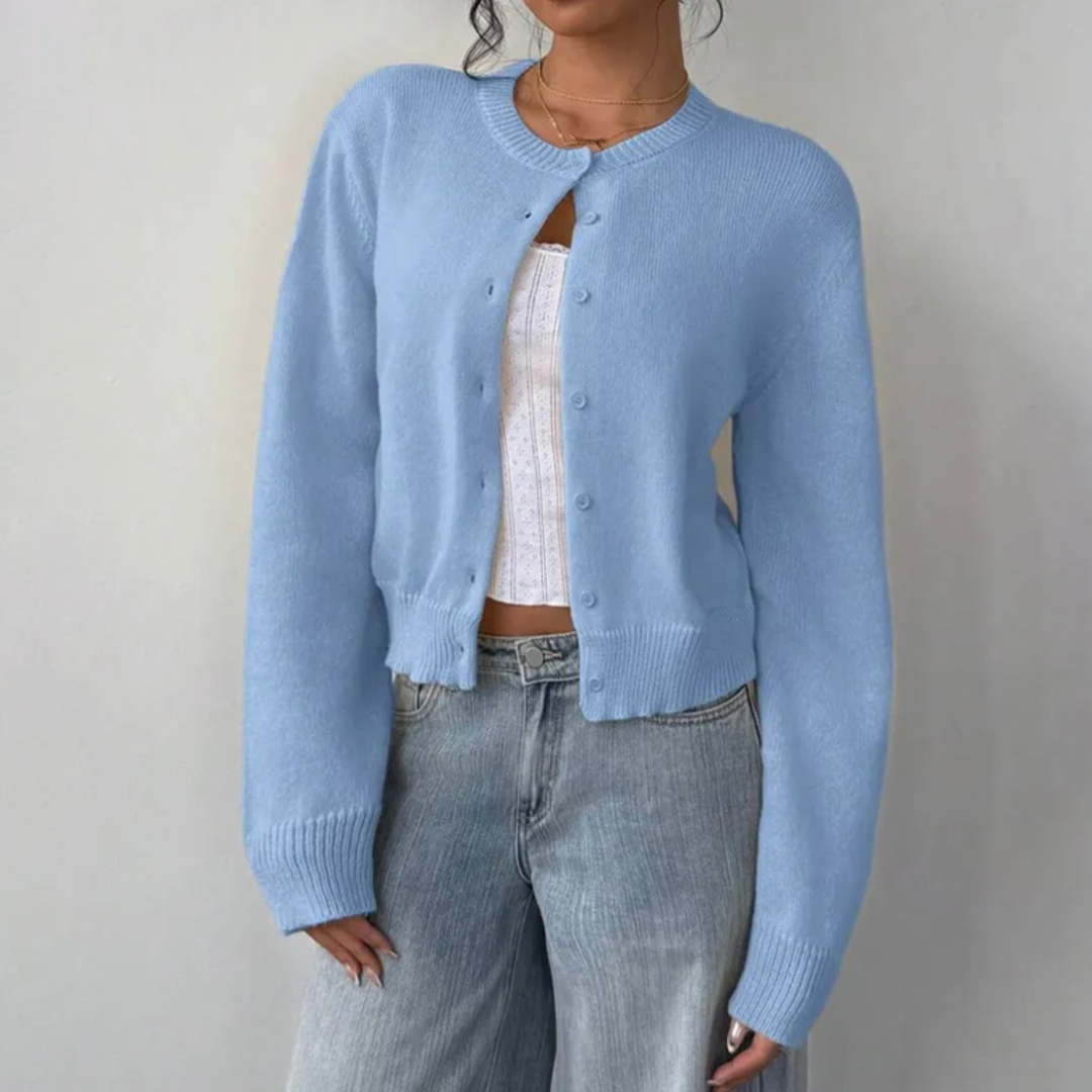 Elara Soft Knit Button Cardigan