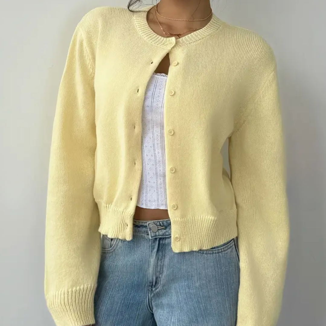 Elara Soft Knit Button Cardigan