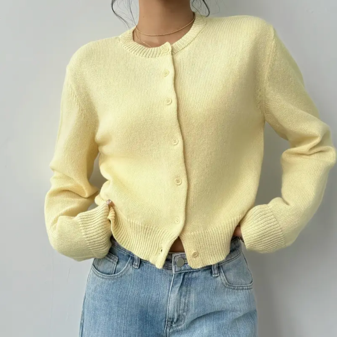 Elara Soft Knit Button Cardigan