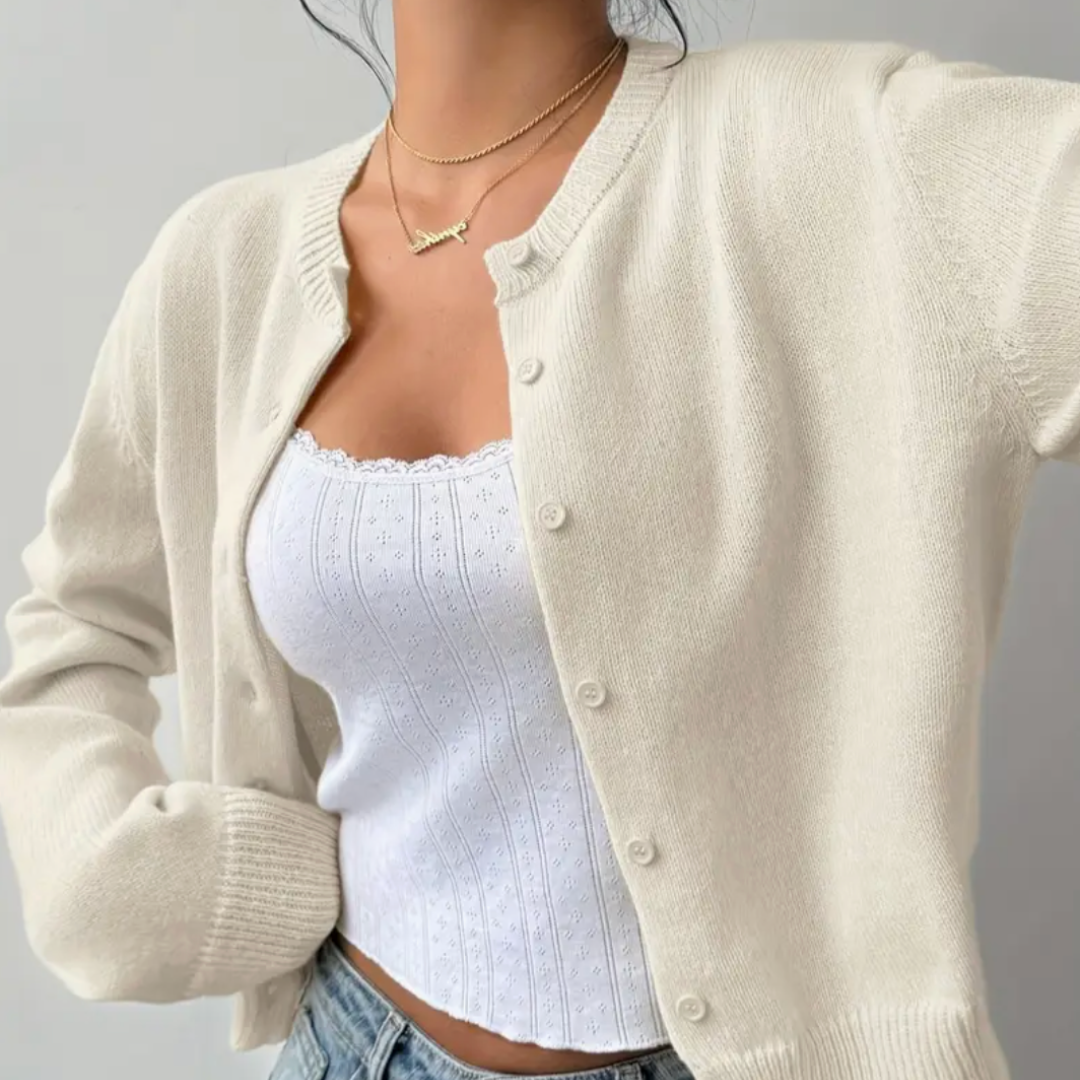 Elara Soft Knit Button Cardigan