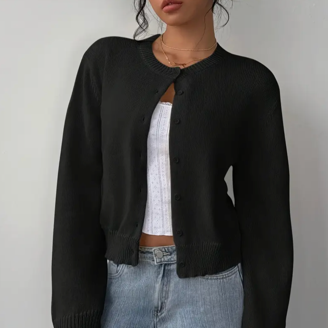 Elara Soft Knit Button Cardigan