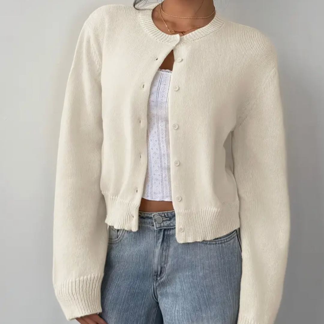 Elara Soft Knit Button Cardigan