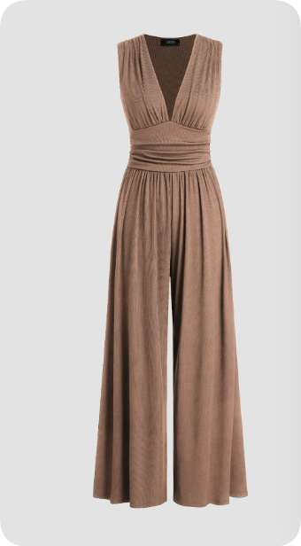Erica Langston | Elegant V-Neck Jumpsuit For Women