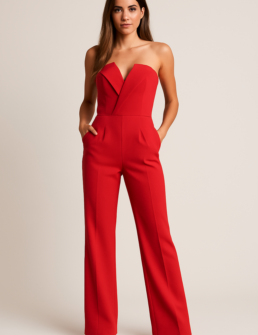 Deborah Farley | Elegant Strapless Jumpsuit For Women