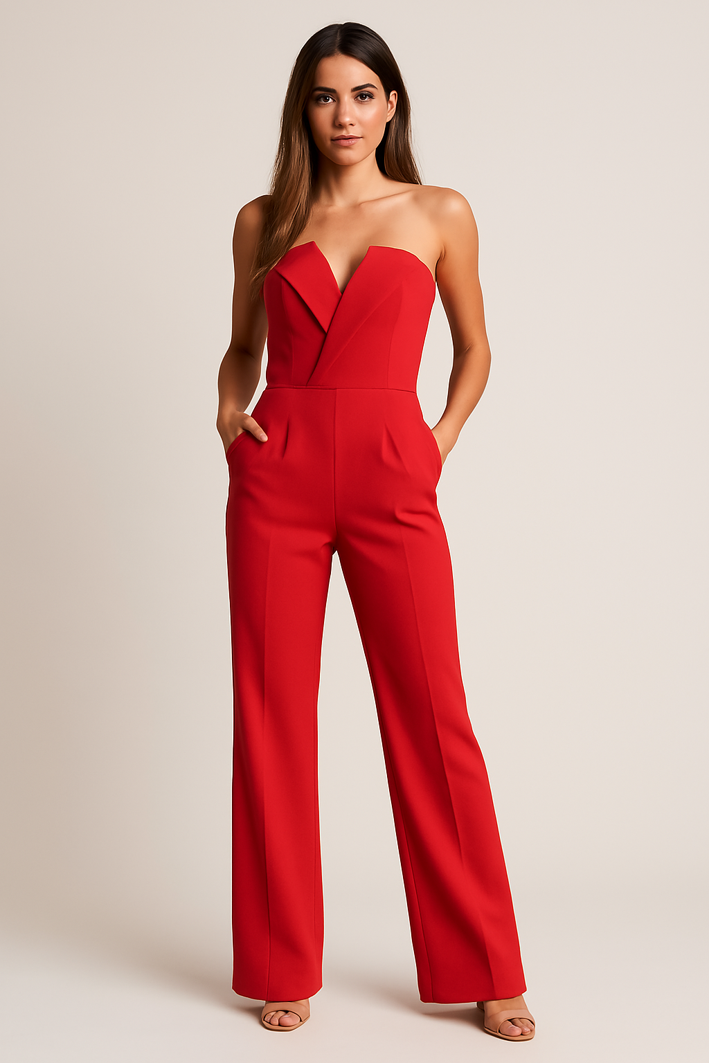 Deborah Farley | Elegant Strapless Jumpsuit For Women