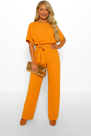 Laura Hightower | Belted Wide Leg Jumpsuit For Women
