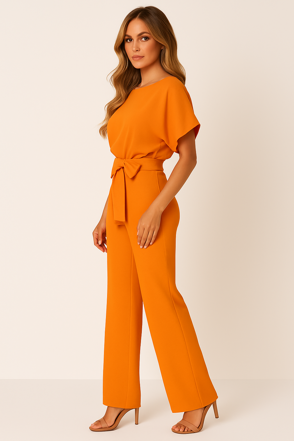 Laura Hightower | Belted Wide Leg Jumpsuit For Women