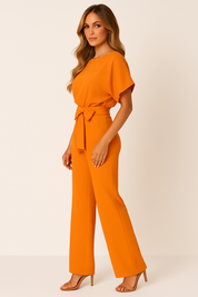 Laura Hightower | Belted Wide Leg Jumpsuit For Women