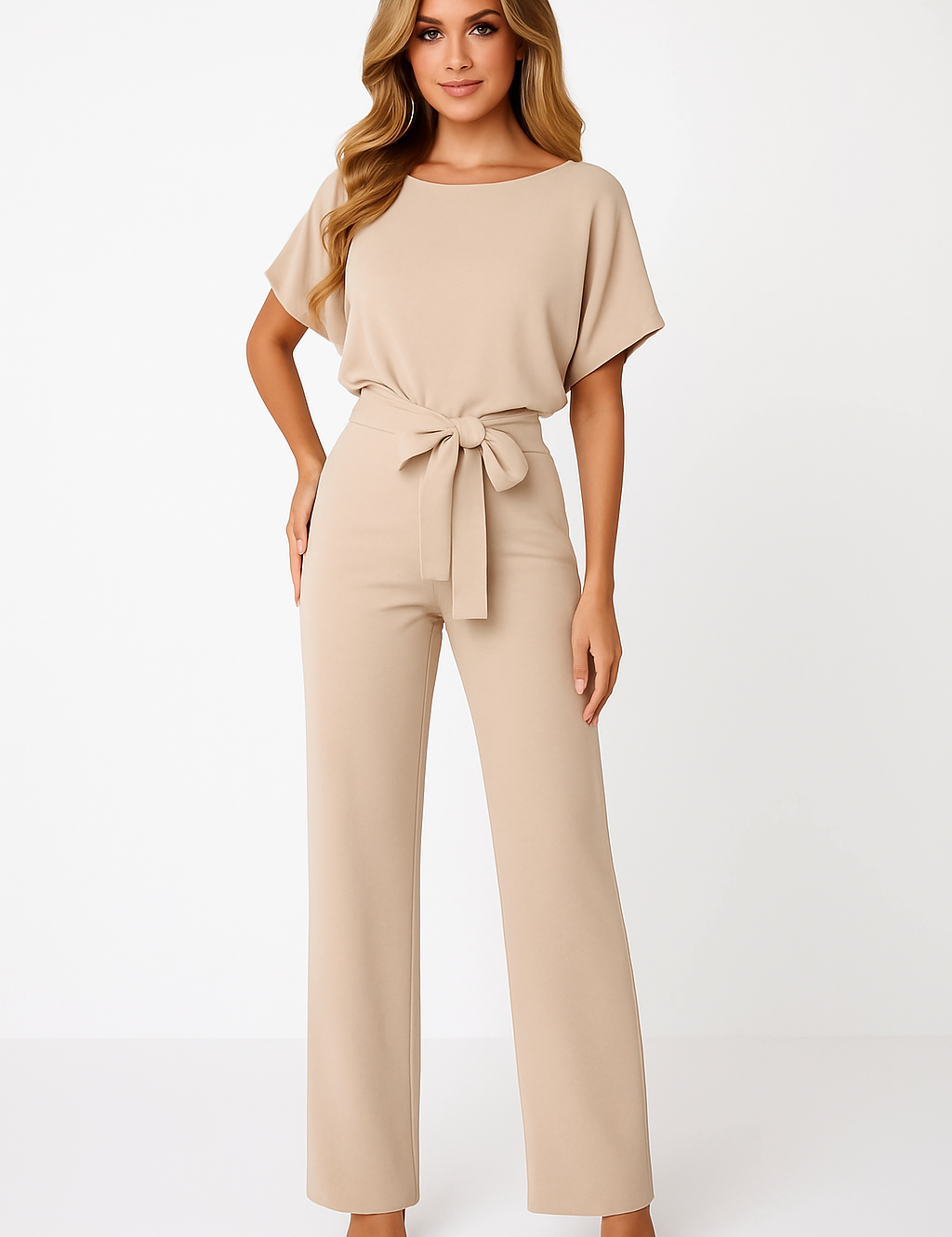 Laura Hightower | Belted Wide Leg Jumpsuit For Women