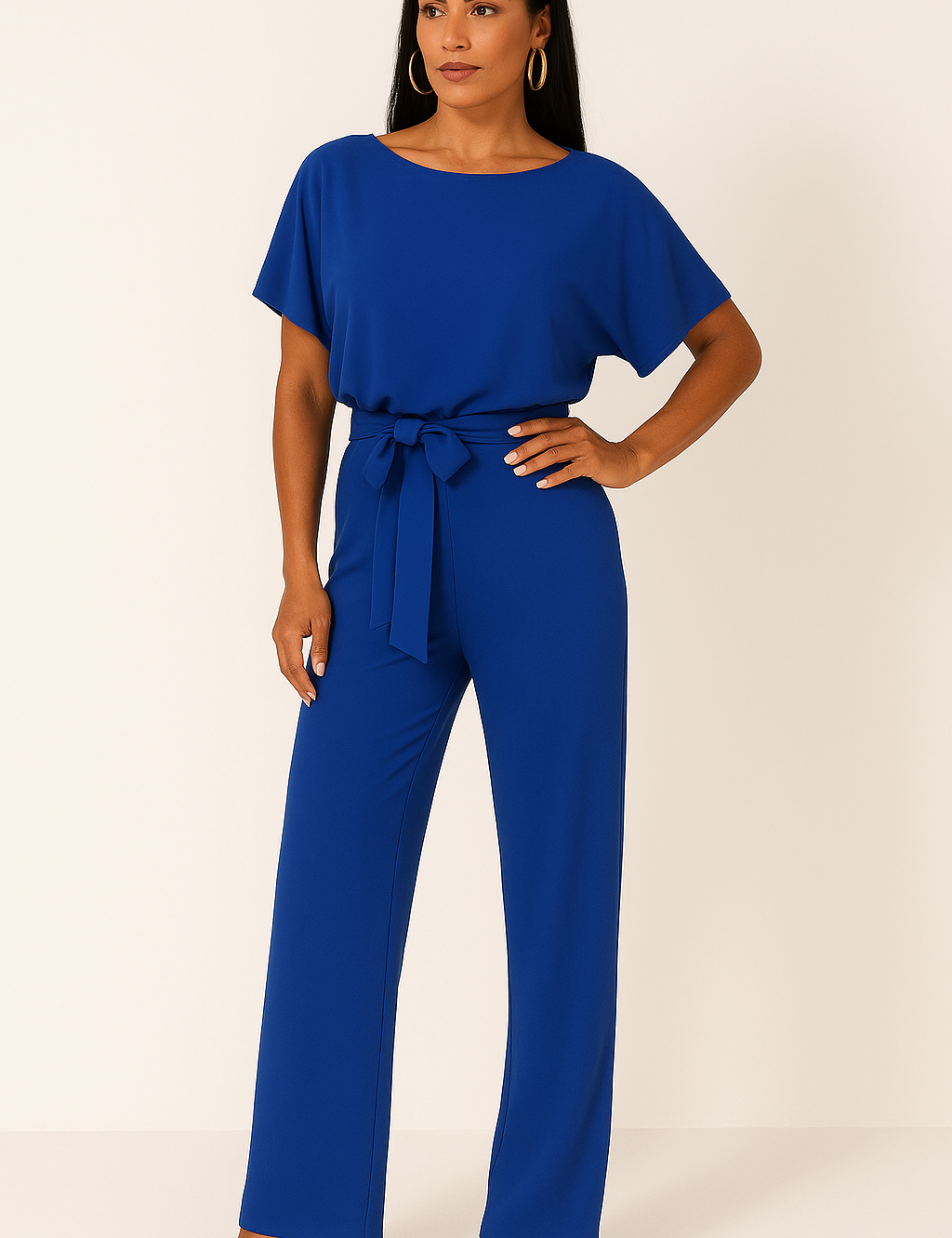Laura Hightower | Belted Wide Leg Jumpsuit For Women