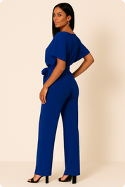 Laura Hightower | Belted Wide Leg Jumpsuit For Women