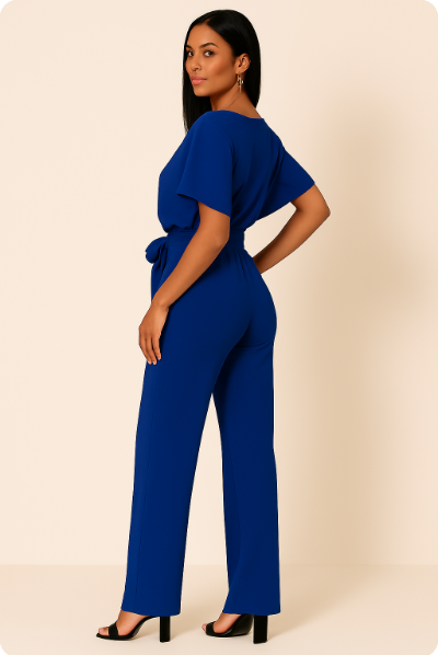 Laura Hightower | Belted Wide Leg Jumpsuit For Women