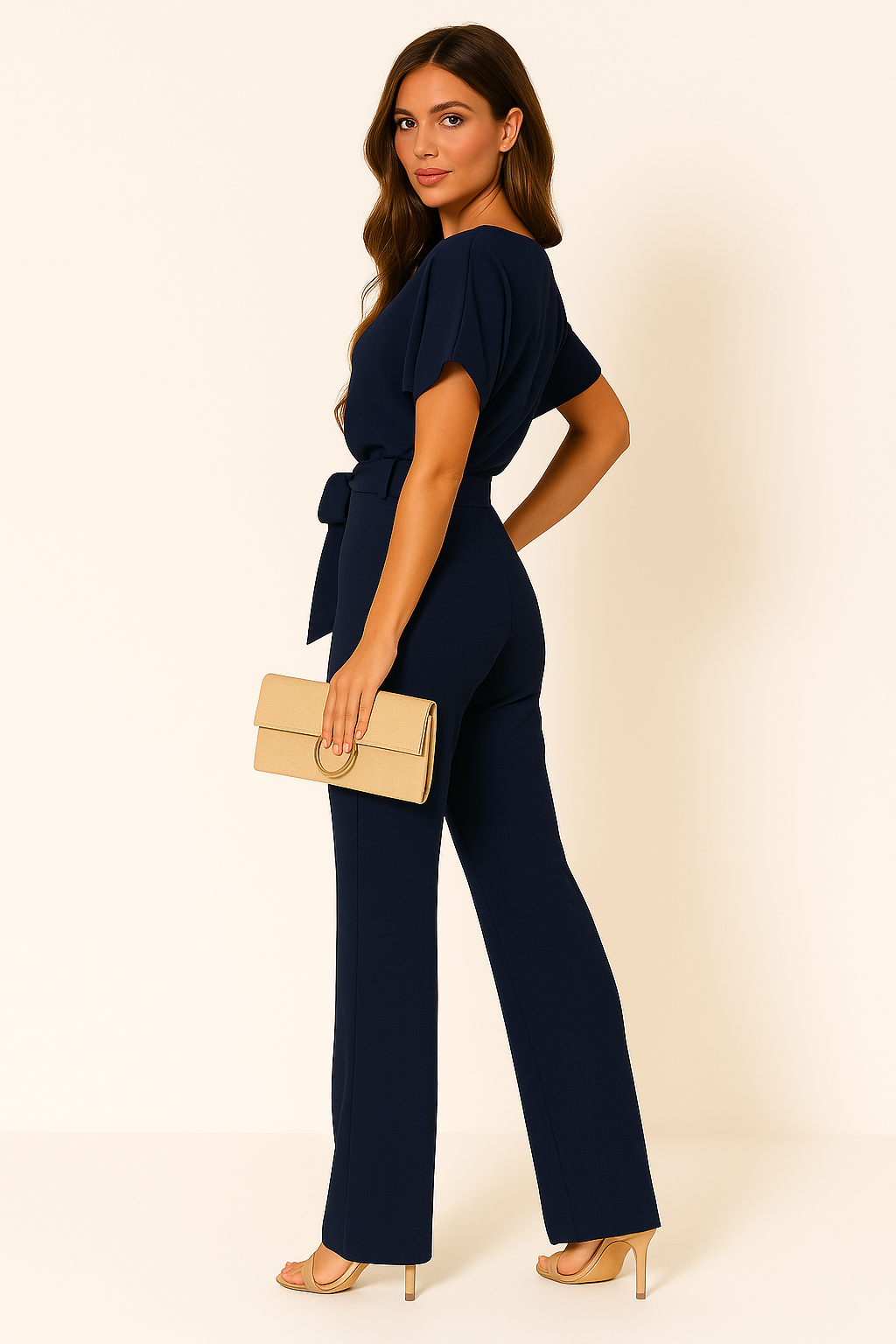 Laura Hightower | Belted Wide Leg Jumpsuit For Women
