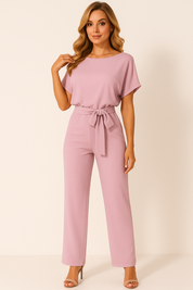 Laura Hightower | Belted Wide Leg Jumpsuit For Women