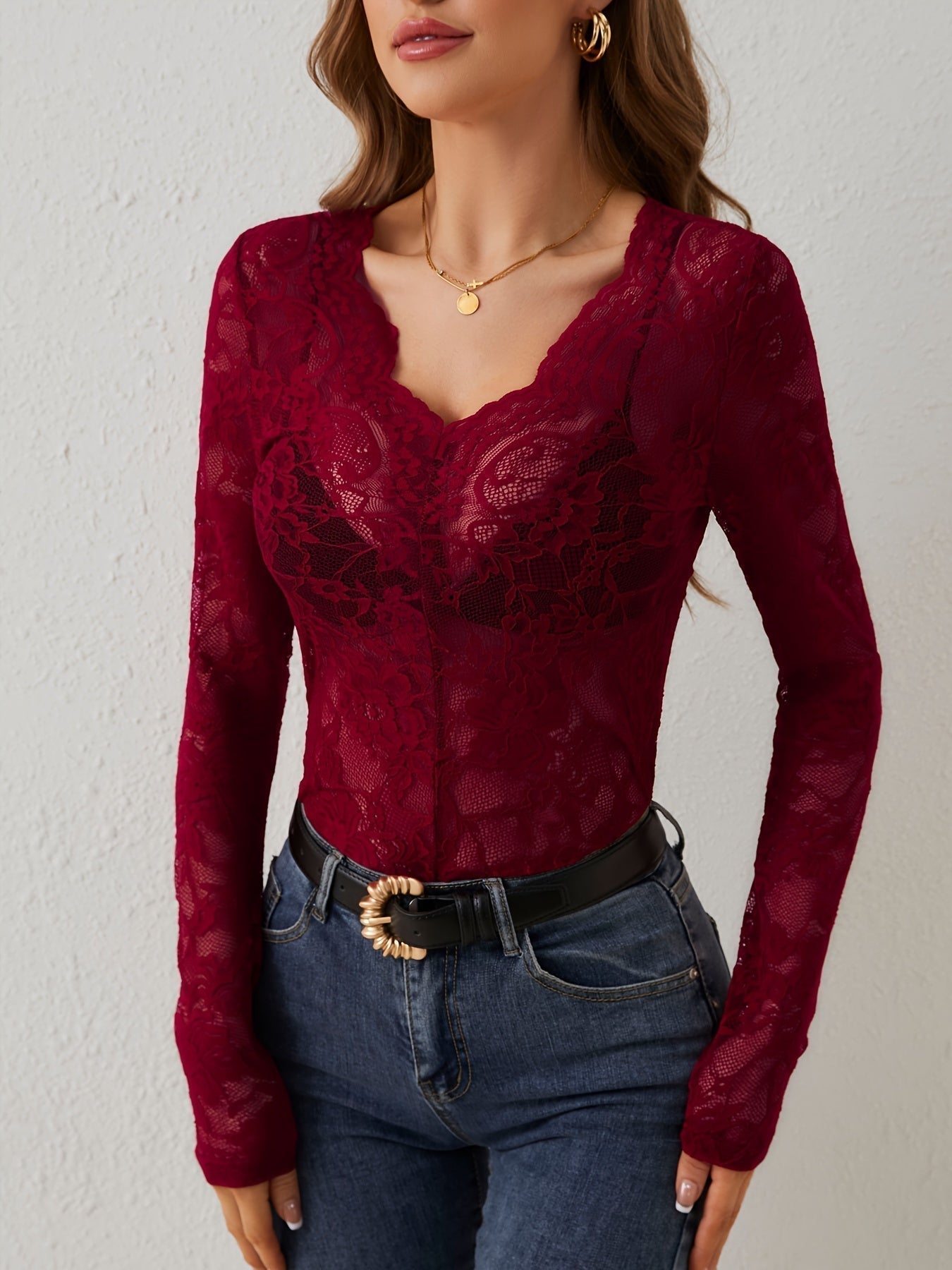 Giselle Fairbanks | Lace Long Sleeve Top For Women