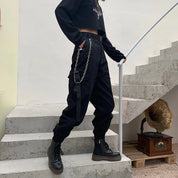 Francesca Alderton | High Waist Black Cargo Pants with Pockets