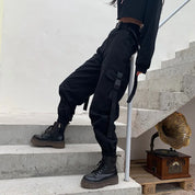Francesca Alderton | High Waist Black Cargo Pants with Pockets