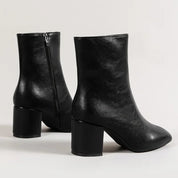 Yvette Collins | White Patent Block Heel Ankle Boots