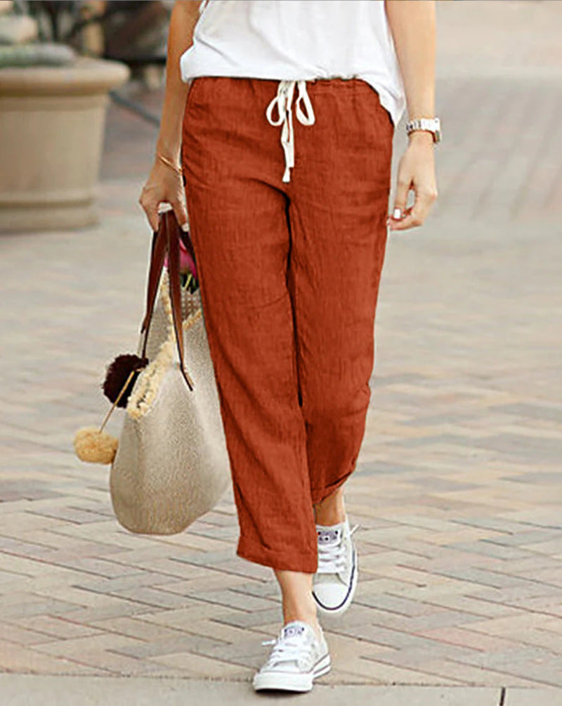Isabelle Moreau | Linen Drawstring Trousers For Women
