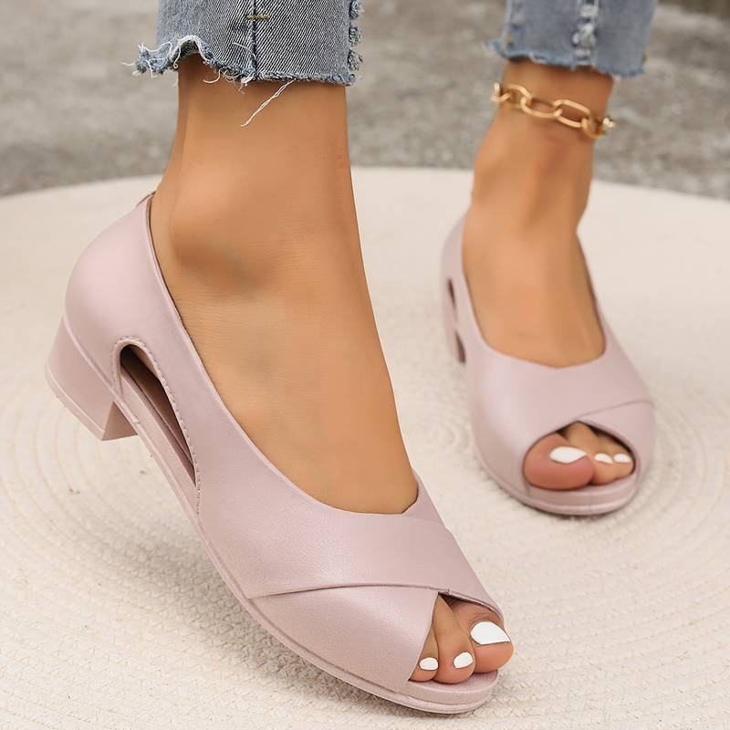 Camille Dubois | Elegant Peep Toe Flats For Women