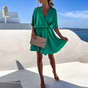Camille Monroe | Elegant Wrap Mini Dress For Women