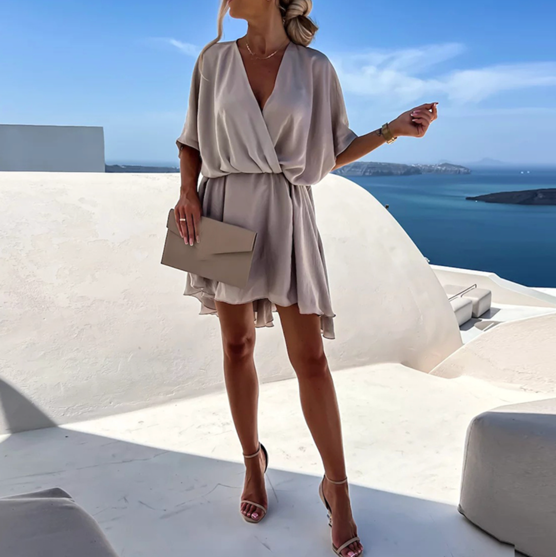 Camille Monroe | Elegant Wrap Mini Dress For Women