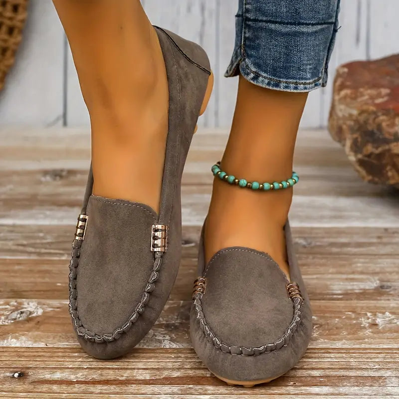 Danielle Beasley | Suede Slip-On Loafers For Women