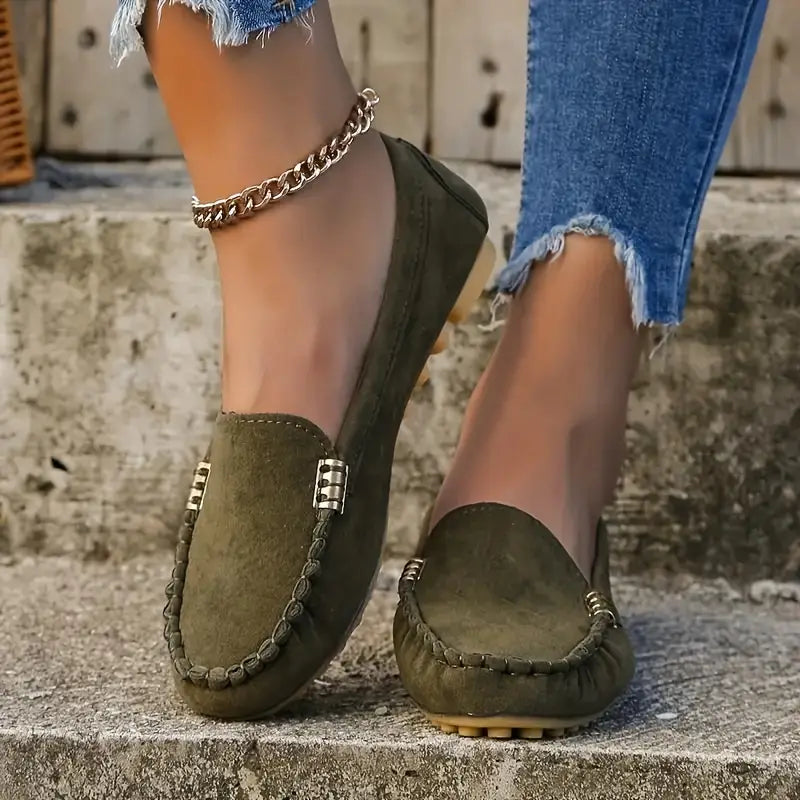 Danielle Beasley | Suede Slip-On Loafers For Women